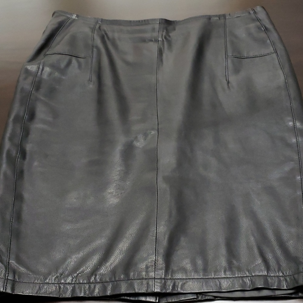 Black leather skirt